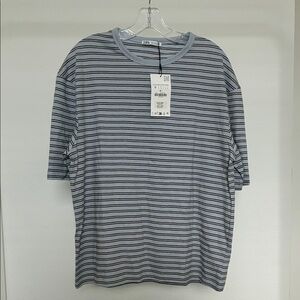 Zara Light Blue Striped Tee (nwt)